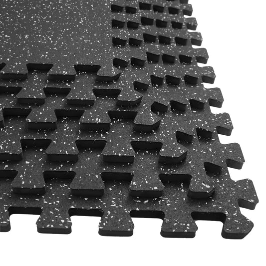 Yes4All Rubber Gym Flooring for Home Gym 0.56" Thick Gym Flooring Tiles EVA Foam Mats with Rubber Top Protective Flooring Mat